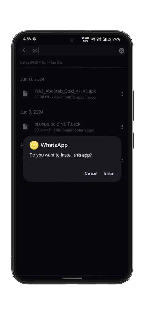 whatsapp gold install